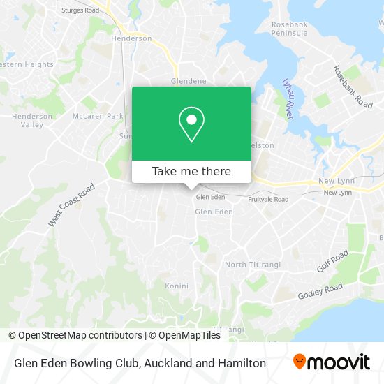 Glen Eden Bowling Club map