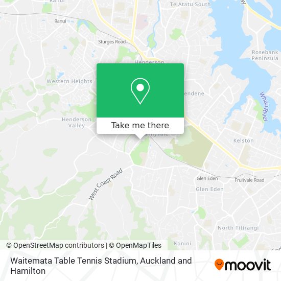 Waitemata Table Tennis Stadium map