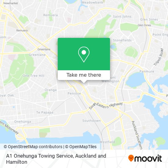 A1 Onehunga Towing Service map