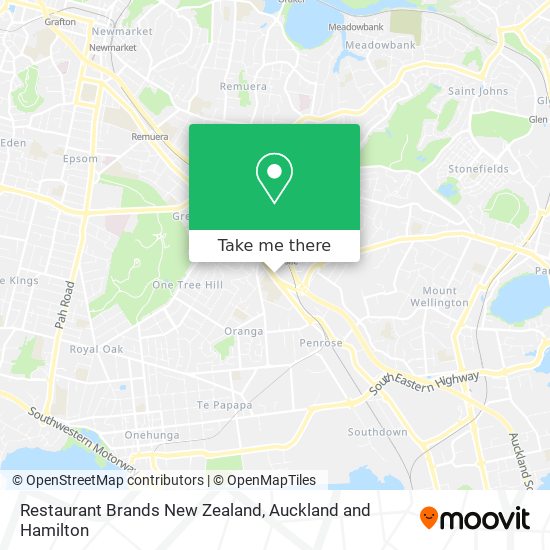 Restaurant Brands New Zealand map