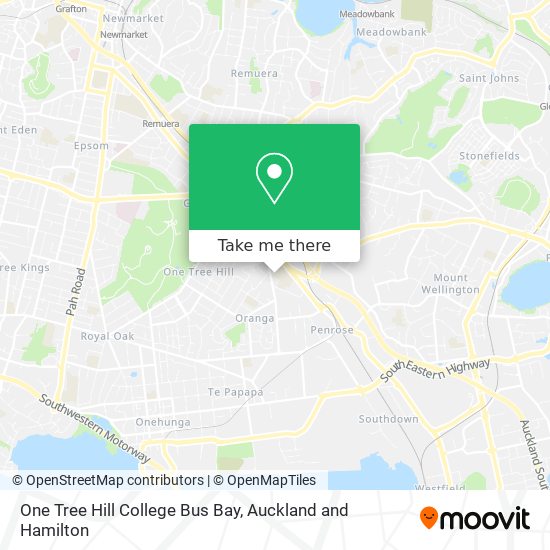 One Tree Hill College Bus Bay map