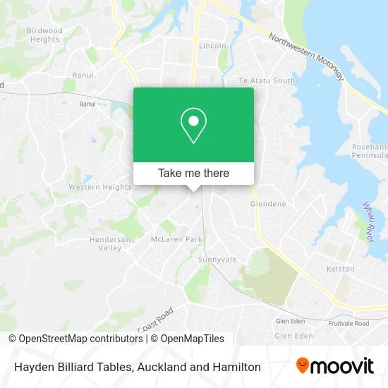 Hayden Billiard Tables map