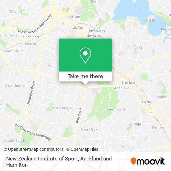 New Zealand Institute of Sport map