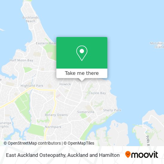 East Auckland Osteopathy map