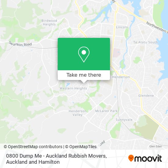 0800 Dump Me - Auckland Rubbish Movers map