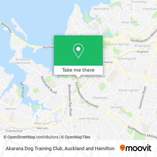Akarana Dog Training Club map