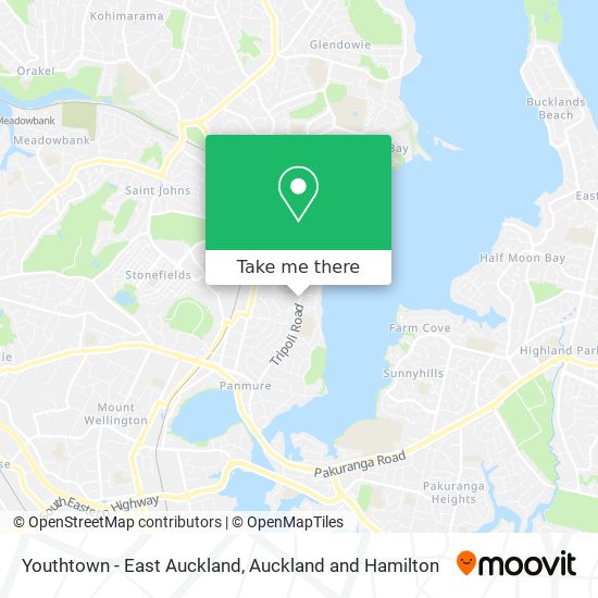 Youthtown - East Auckland map