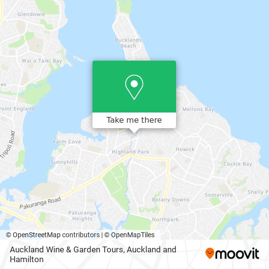 Auckland Wine & Garden Tours map