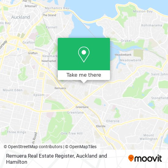 Remuera Real Estate Register map
