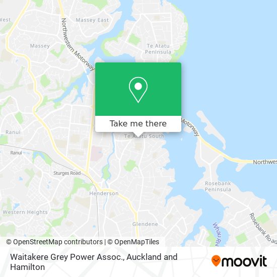 Waitakere Grey Power Assoc. map