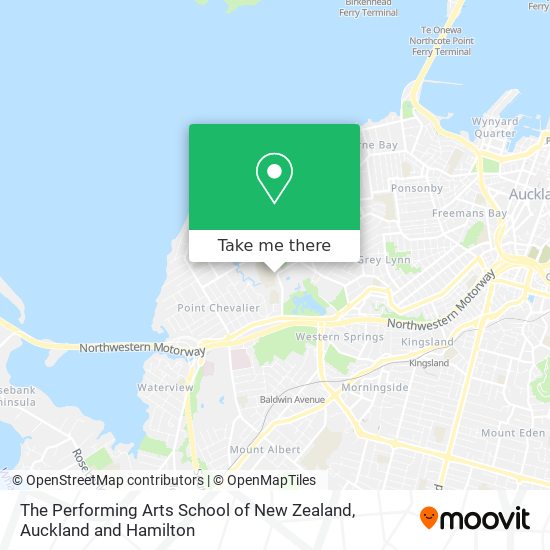 The Performing Arts School of New Zealand map