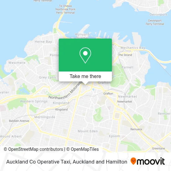 Auckland Co Operative Taxi map