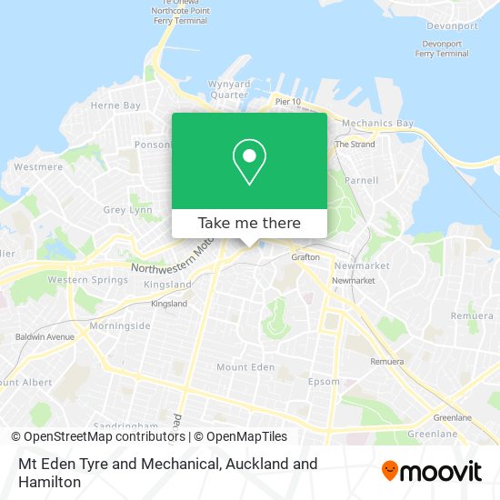 Mt Eden Tyre and Mechanical map