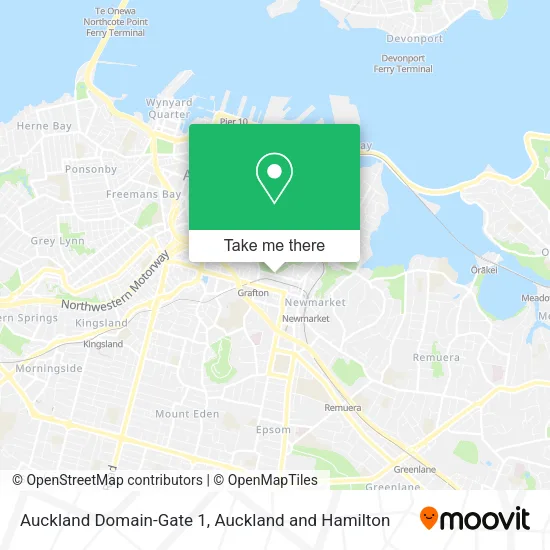 Auckland Domain-Gate 1 map