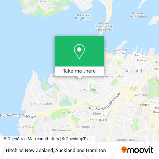 Hitchins New Zealand map