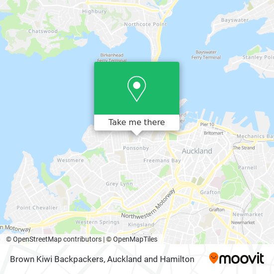 Brown Kiwi Backpackers map