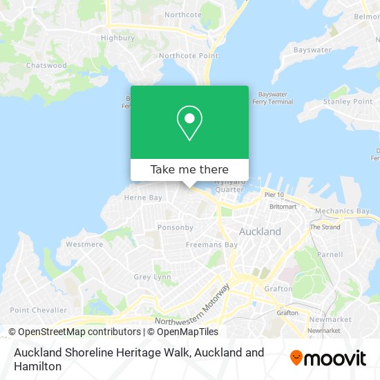 Auckland Shoreline Heritage Walk map