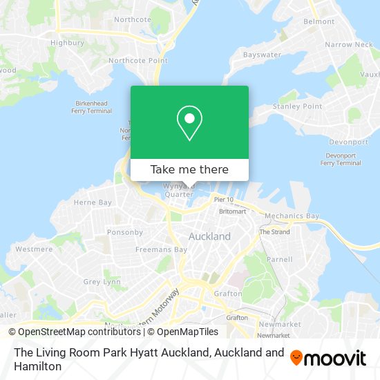 The Living Room Park Hyatt Auckland map