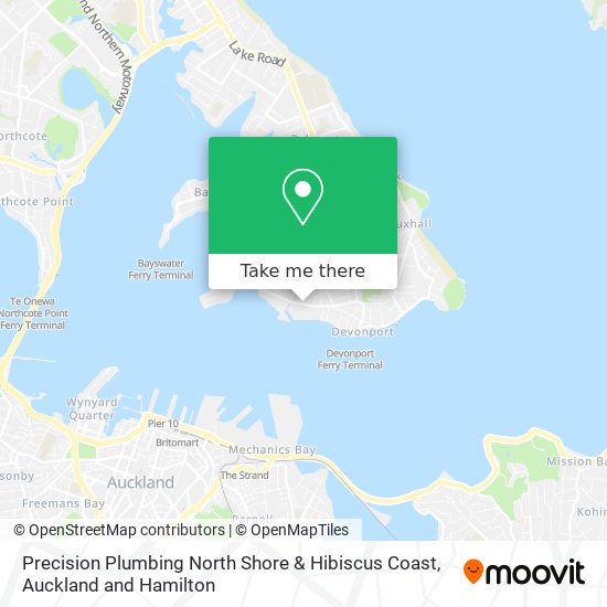 Precision Plumbing North Shore & Hibiscus Coast map