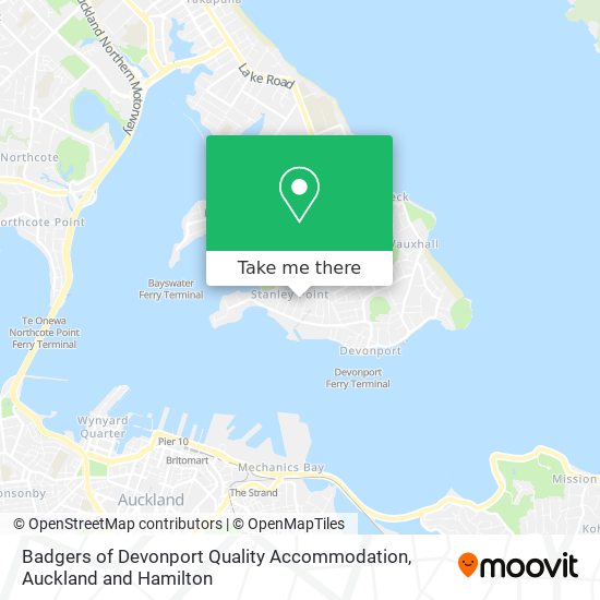 Badgers of Devonport Quality Accommodation map