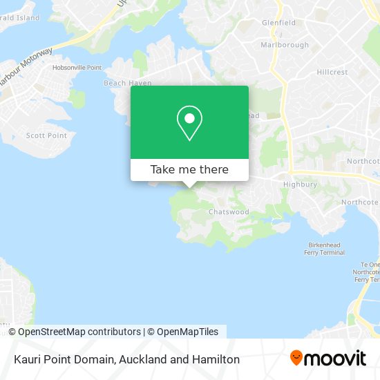 Kauri Point Domain map