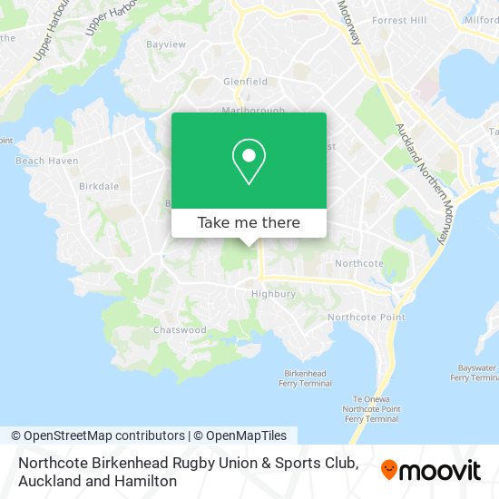 Northcote Birkenhead Rugby Union & Sports Club map