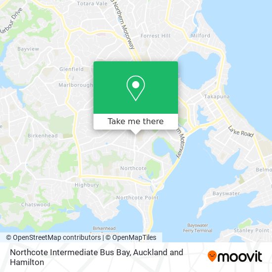 Northcote Intermediate Bus Bay map