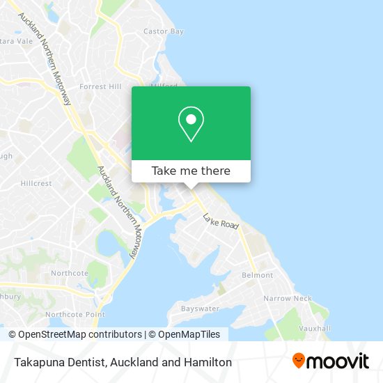 Takapuna Dentist map