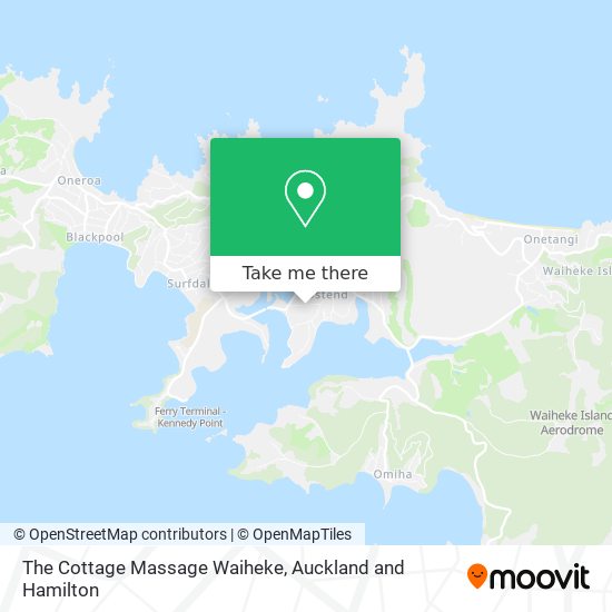 The Cottage Massage Waiheke map
