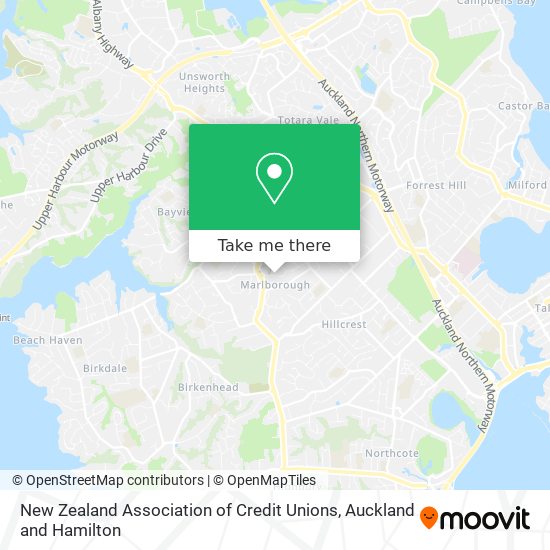 New Zealand Association of Credit Unions map