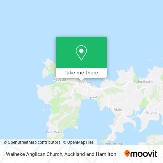 Waiheke Anglican Church map