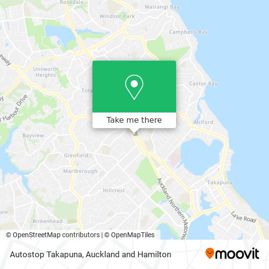 Autostop Takapuna map