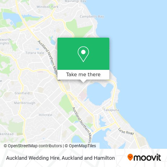 Auckland Wedding Hire map