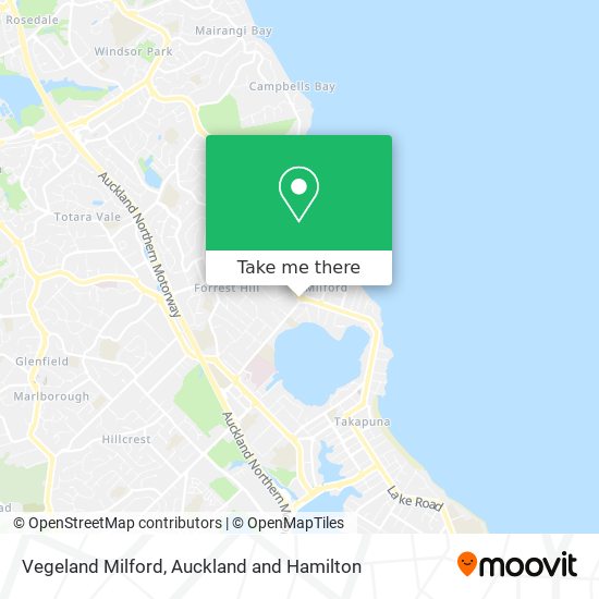 Vegeland Milford map