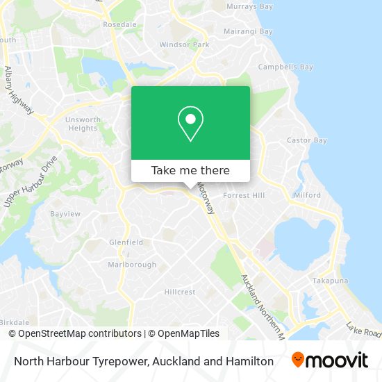 North Harbour Tyrepower map