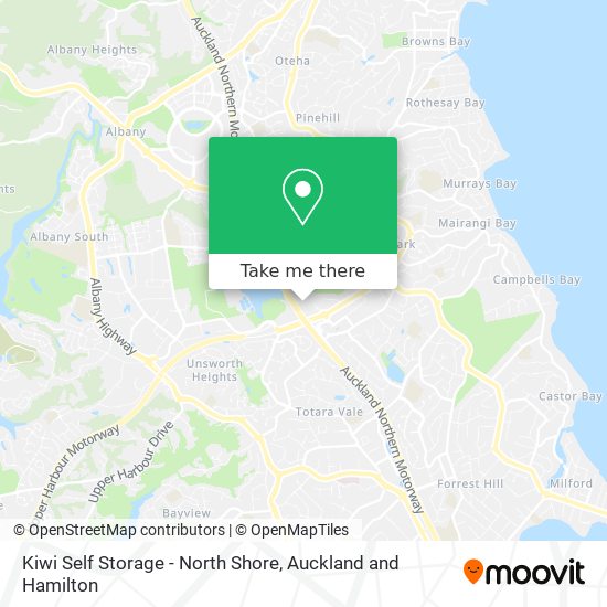 Kiwi Self Storage - North Shore map