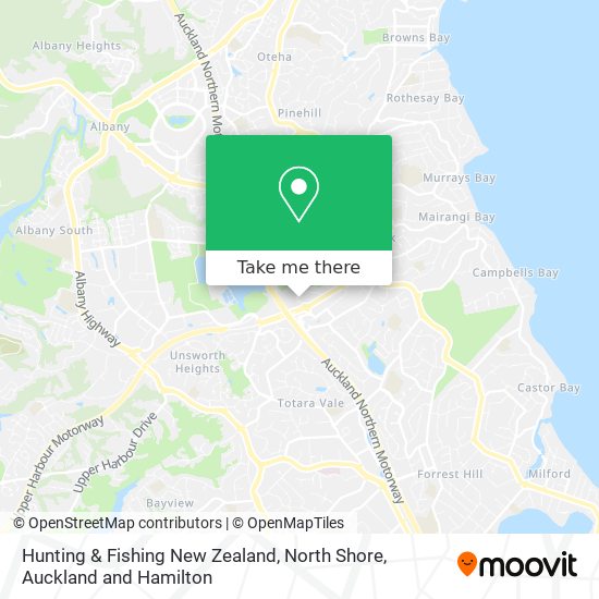 Hunting & Fishing New Zealand, North Shore map