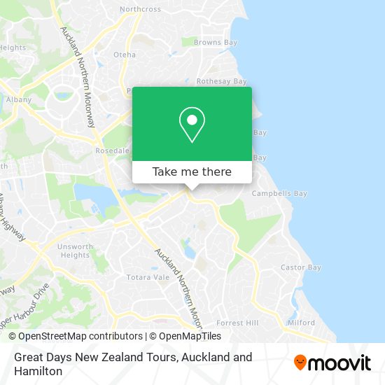 Great Days New Zealand Tours map