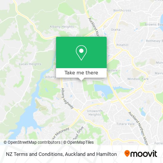 NZ Terms and Conditions map