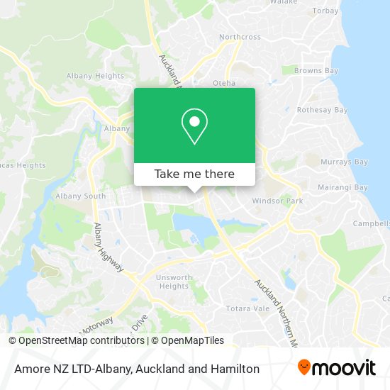 Amore NZ LTD-Albany map
