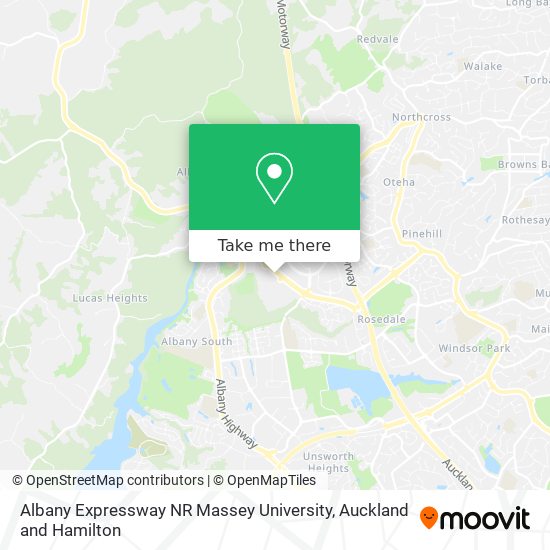 Albany Expressway NR Massey University map