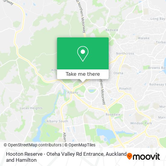 Hooton Reserve - Oteha Valley Rd Entrance map