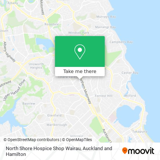 North Shore Hospice Shop Wairau map