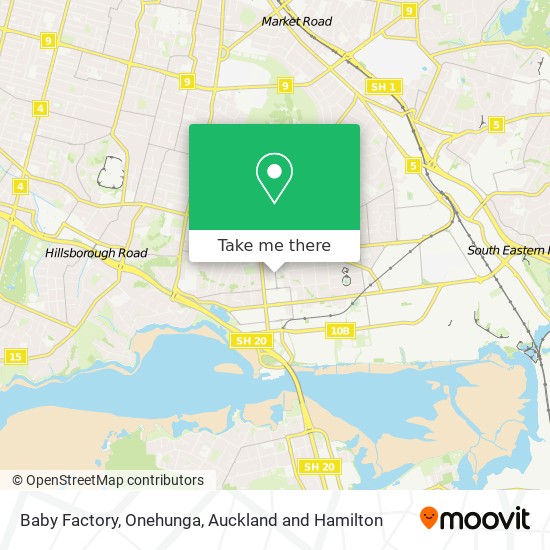 Baby Factory, Onehunga map