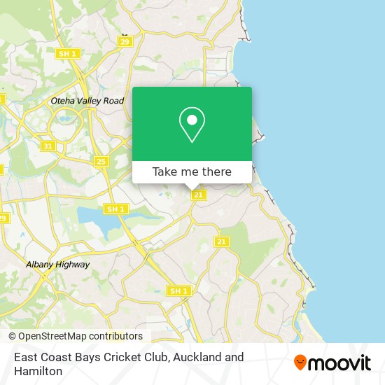 East Coast Bays Cricket Club map