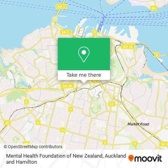 Mental Health Foundation of New Zealand map