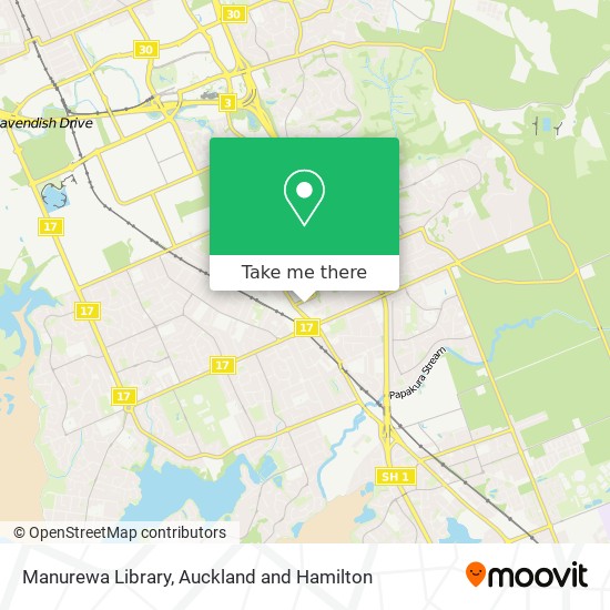 Manurewa Library map