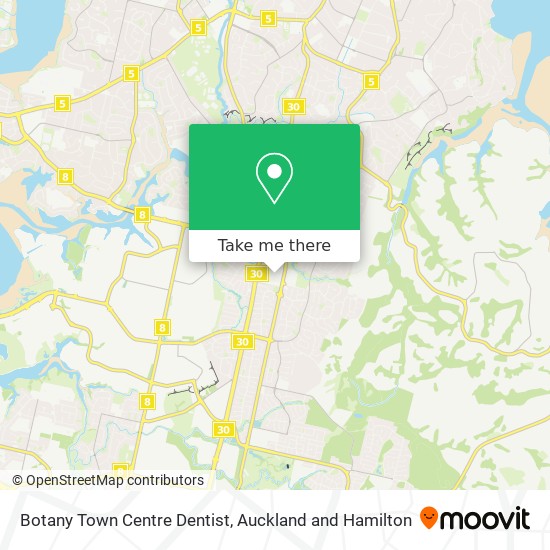 Botany Town Centre Dentist map