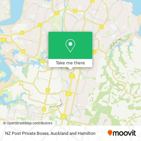 NZ Post Private Boxes map
