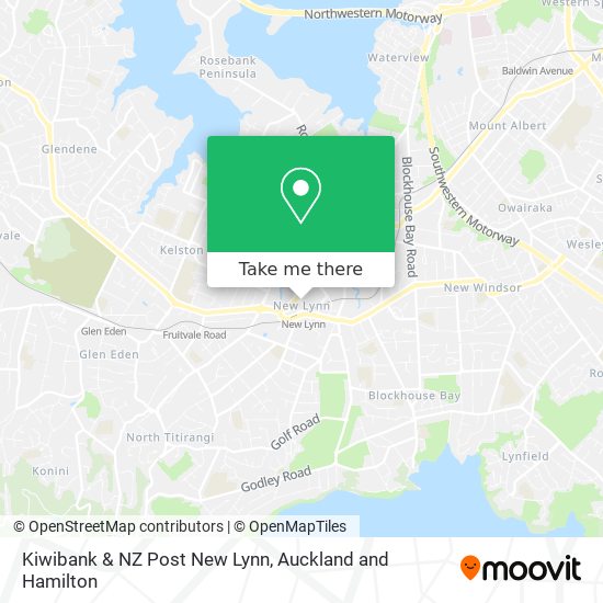 Kiwibank & NZ Post New Lynn map